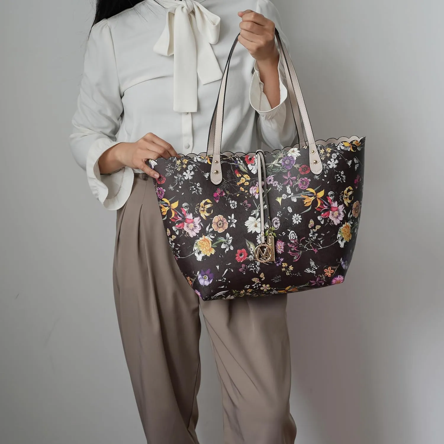 MKF Collection Sopper Tote Bag for Women & Crossbody Purse Set, Vegan Leather Shoulder bag adjustable Strap Handbag By Mia K