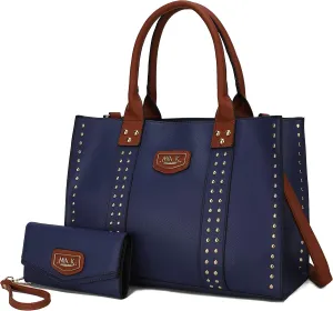 MKF Collection Tote Bag for Women, Vegan Leather Top-Handle Crossover Wristlet wallet & Satchel Handbag Purse by Mia k