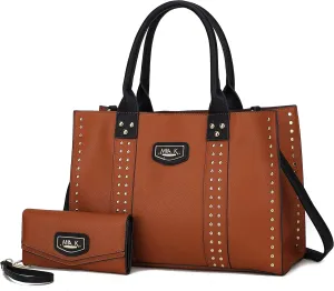 MKF Collection Tote Bag for Women, Vegan Leather Top-Handle Crossover Wristlet wallet & Satchel Handbag Purse by Mia k