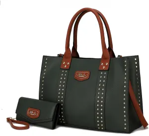 MKF Collection Tote Bag for Women, Vegan Leather Top-Handle Crossover Wristlet wallet & Satchel Handbag Purse by Mia k