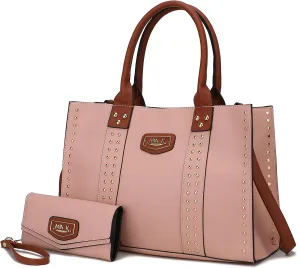 MKF Collection Tote Bag for Women, Vegan Leather Top-Handle Crossover Wristlet wallet & Satchel Handbag Purse by Mia k