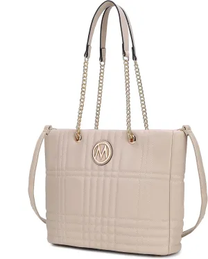 MKF Collection Tote Bag for Women, Vegan Leather Top-Handle Shoulder bag Crossbody Handbag Purse