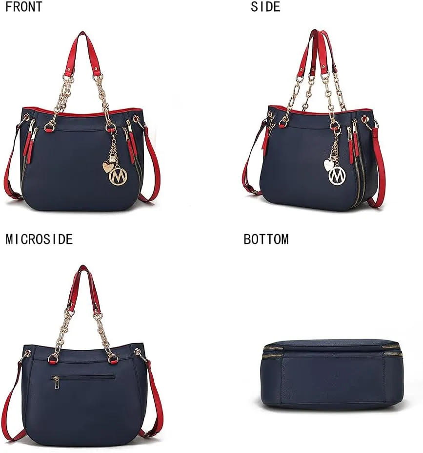 MKF Collection Tote Handbag with Wristlet Wallet, Vegan Leather Crossover Women’s Shoulder bag Purse