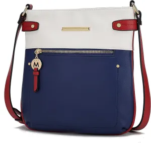 MKF Crossbody Bag for Women – PU Leather Pocketbook Handbag – Designer Side Messenger Purse, Shoulder Crossover