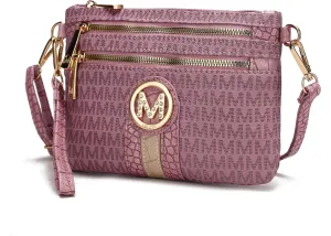 MKF Crossbody Bag for Women, Wristlet Strap – PU Leather Shoulder Handbag – Small Pocketbook Messenger Purse Black