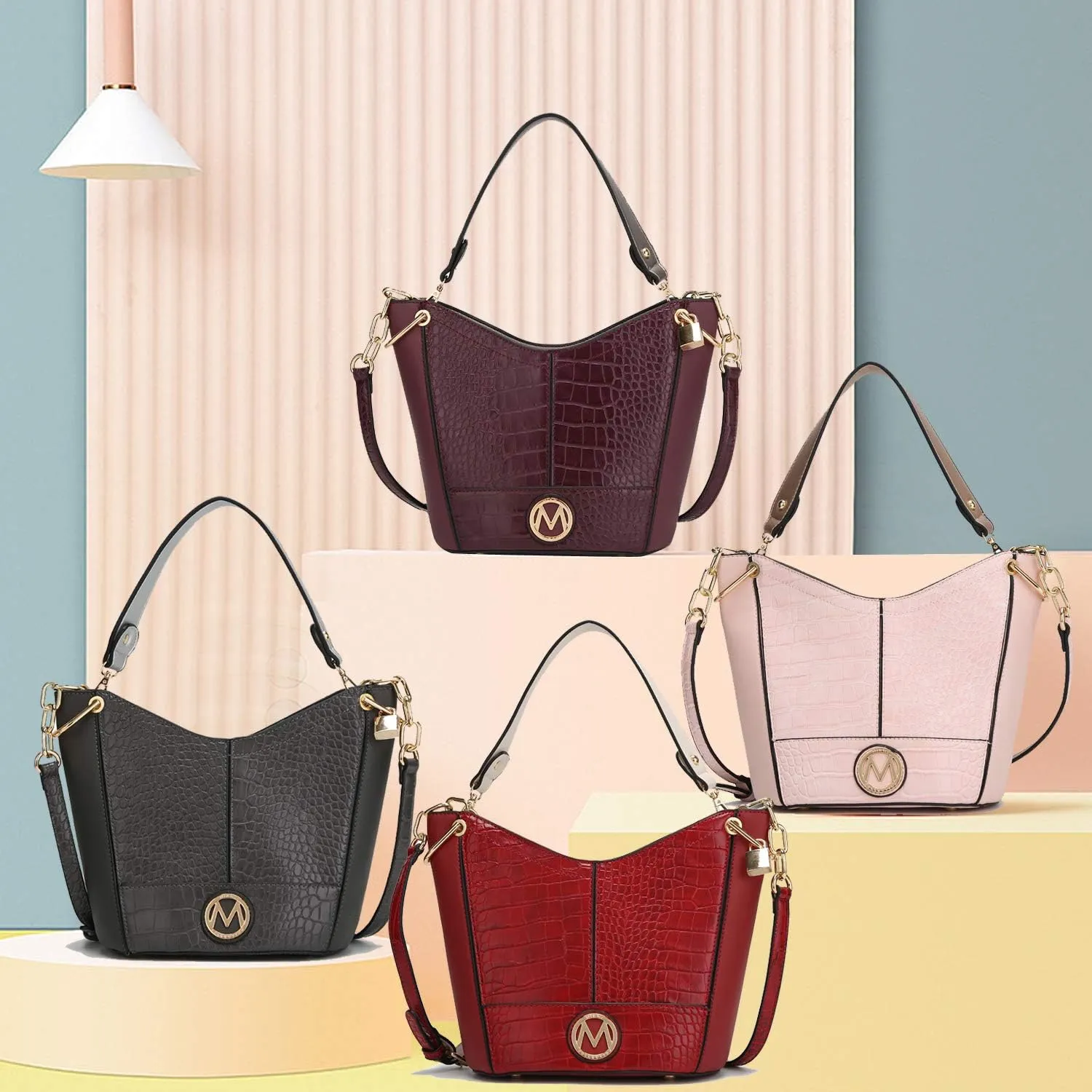 MKF Crossbody Hobo Bag for Women Purses and Handbags – PU Leather Top Handle Pocketbook Fashion – Shoulder Strap