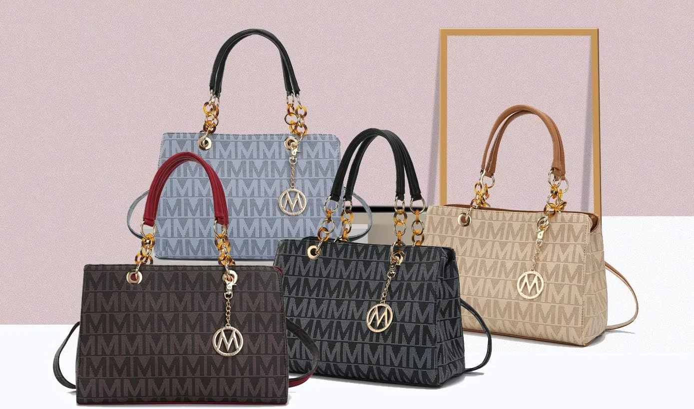 MKF Crossbody Satchel Tote Handbag for Women, Shoulder Bag Strap – PU Leather Pocketbook – Top Handle Woman Purse