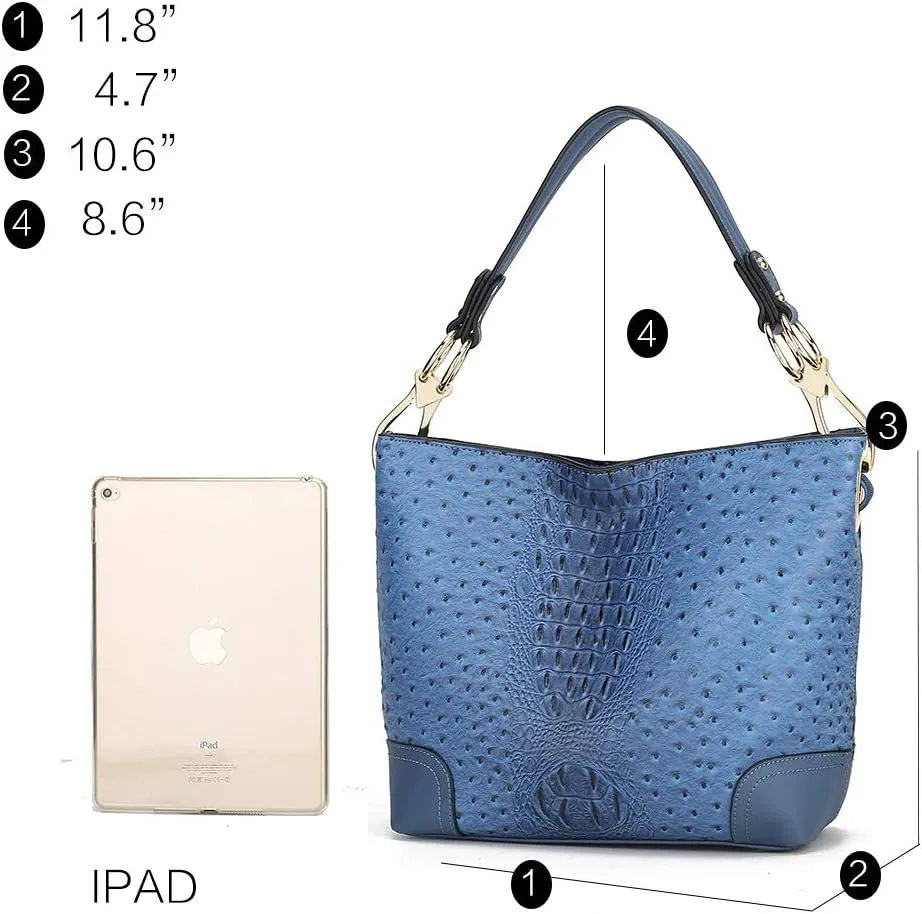 MKF Set Hobo Bag for Women & Wristlet Wallet – PU Leather Designer Handbag Purse – Shoulder Strap Lady Fashion