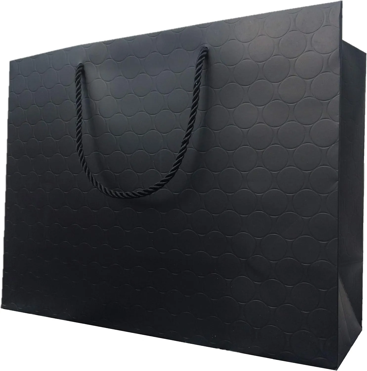MODEENI Black Large Gift Bags with Handles - 12 Pack - 13x5x10 Inches - Luxury Matte Paper Boutique Shopping Bags - Reusable Euro Tote with Modern Embossed Design 13x10