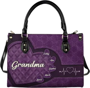 Mothers Day Birthday Gifts For Mom Grandma, Personalized Custom Leather Handbag, Mom Gifts From Daughters Sons