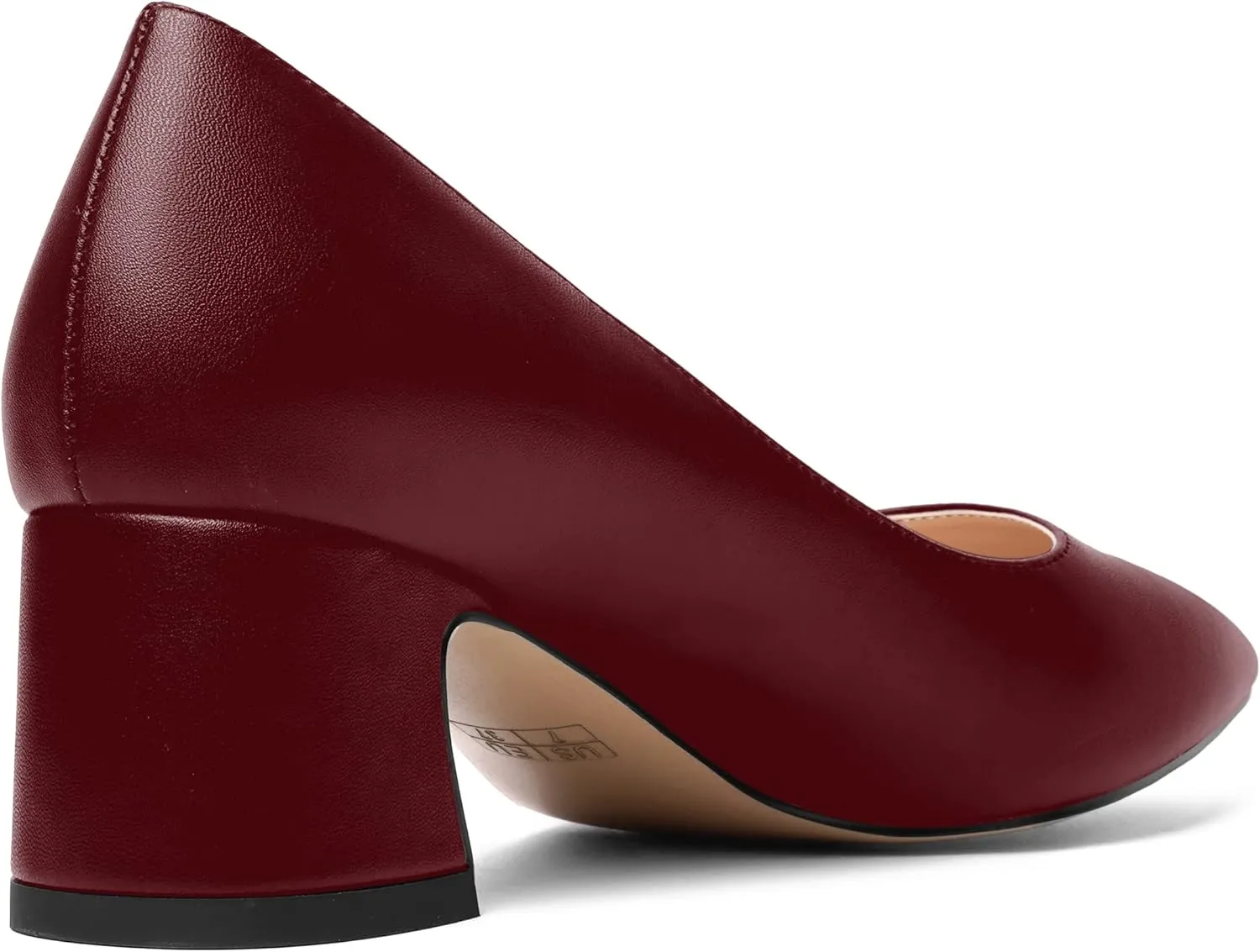 MOVINSTEPS Womens Evening Pointed Toe Dress Slip On Matte Chunky Low Heel Pumps Shoes 2 Inch