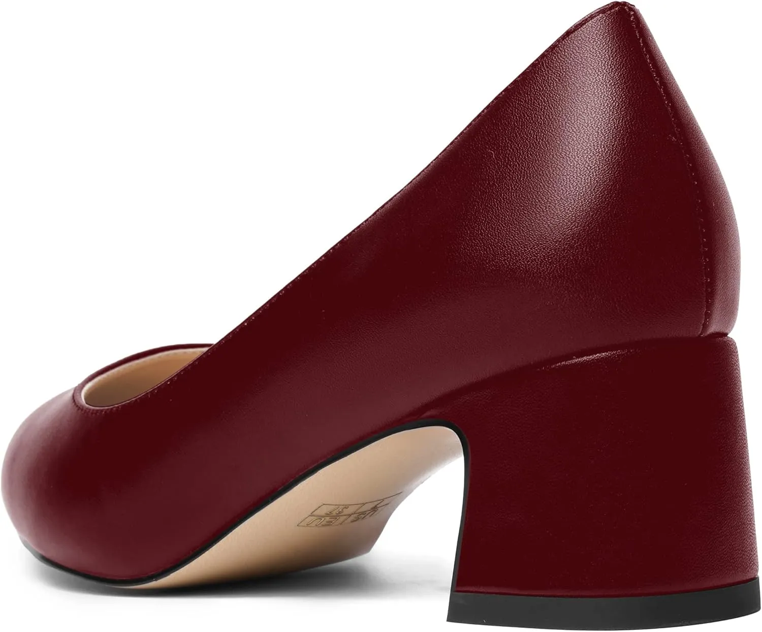MOVINSTEPS Womens Evening Pointed Toe Dress Slip On Matte Chunky Low Heel Pumps Shoes 2 Inch