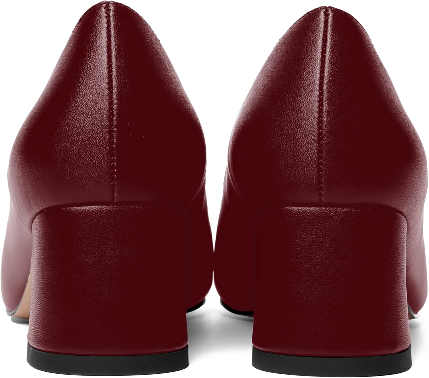 MOVINSTEPS Womens Evening Pointed Toe Dress Slip On Matte Chunky Low Heel Pumps Shoes 2 Inch