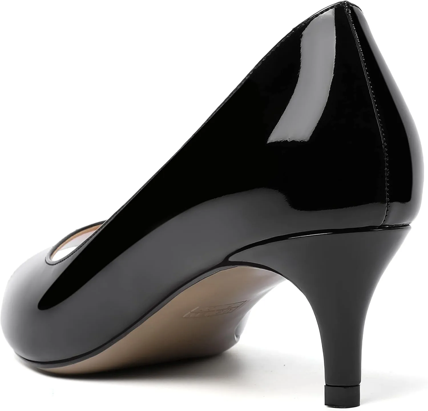 MOVINSTEPS Womens Peep Toe Cute Dating Patent Slip On Kitten Low Heel Pumps Shoes 2 Inch