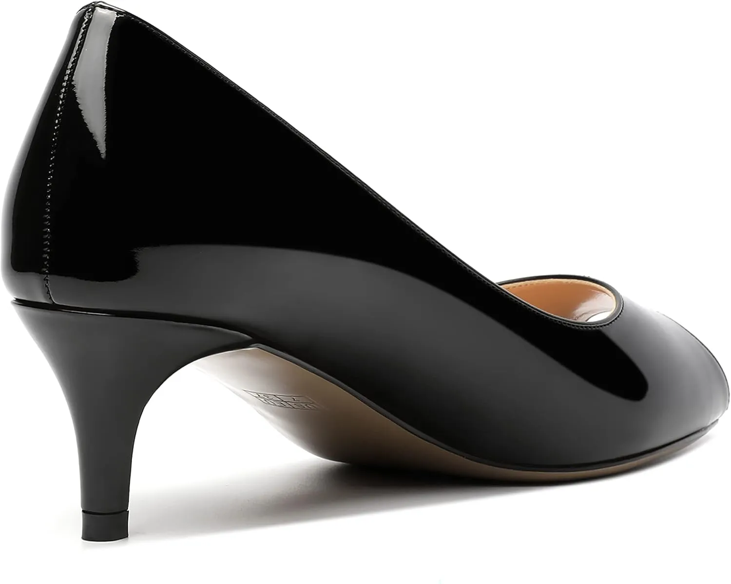 MOVINSTEPS Womens Peep Toe Cute Dating Patent Slip On Kitten Low Heel Pumps Shoes 2 Inch
