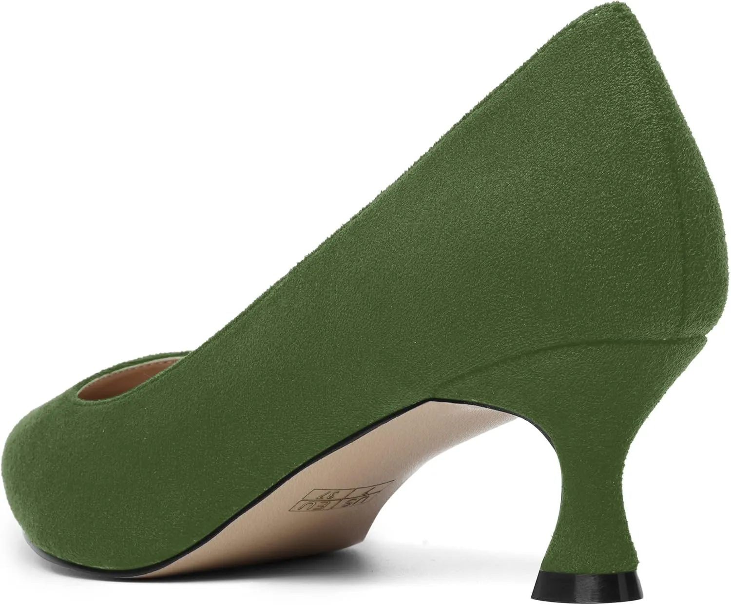 MOVINSTEPS Womens Pointed Toe Bridal Slip On Suede Dress Kitten Low Heel Pumps Shoes 2 Inch