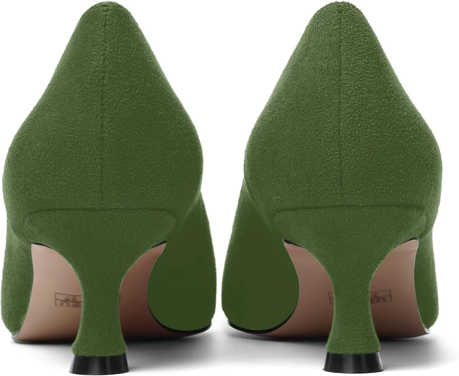 MOVINSTEPS Womens Pointed Toe Bridal Slip On Suede Dress Kitten Low Heel Pumps Shoes 2 Inch