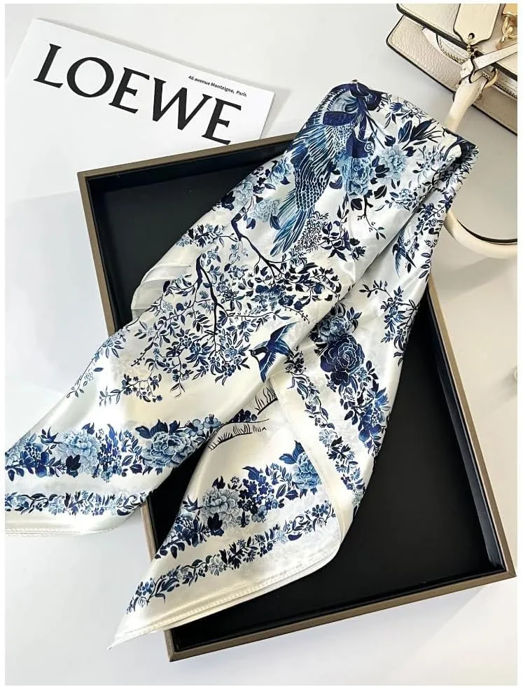 Mulberry Silk Scarfs Neck Scarf 21"x21" Small Square Scarfs hair scarf bandana for Women Gift Packed