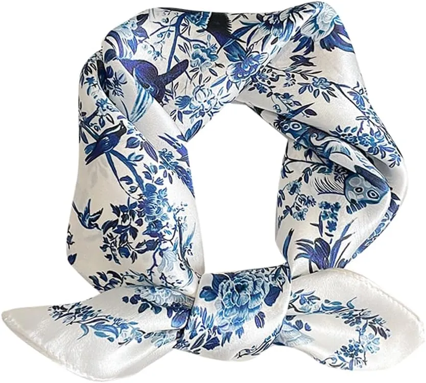 Mulberry Silk Scarfs Neck Scarf 21"x21" Small Square Scarfs hair scarf bandana for Women Gift Packed