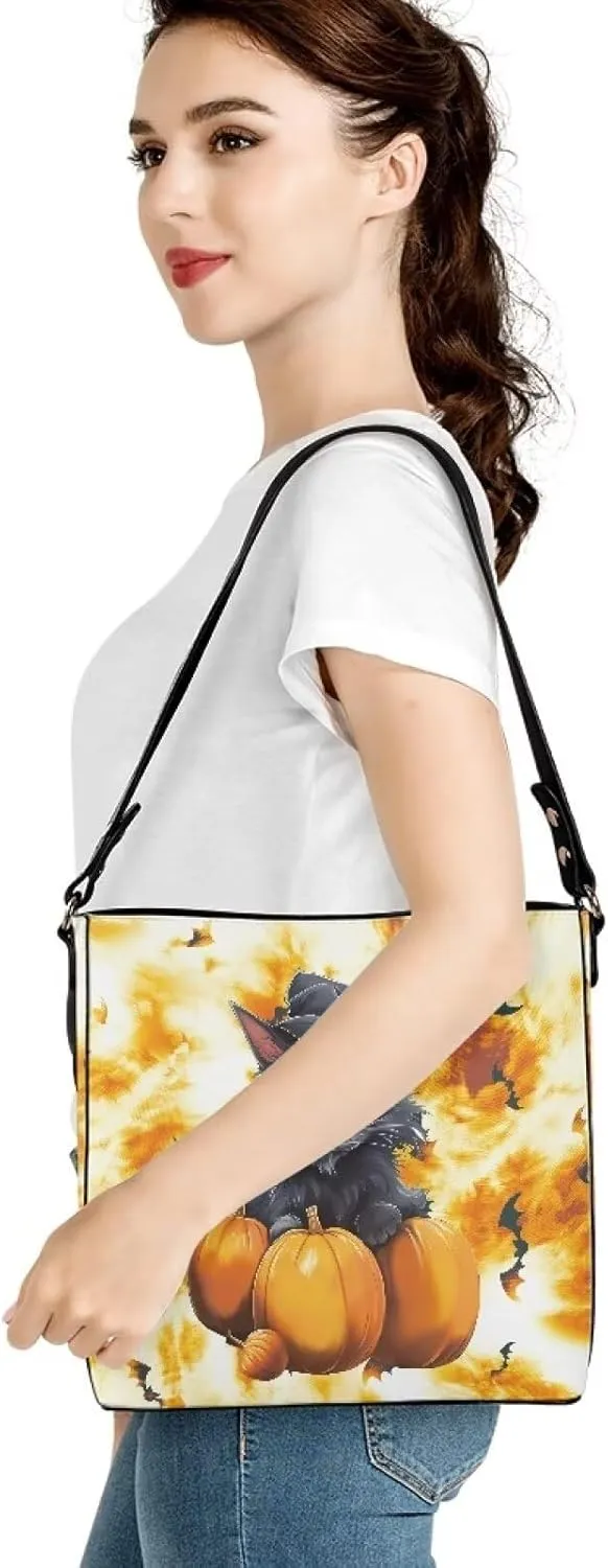Mumeson Women's Shoulder Handbags Leather Bucket Bag Hobo Tote Bag Designer Clutch Purse Satchel Handbag with Zipper Closure