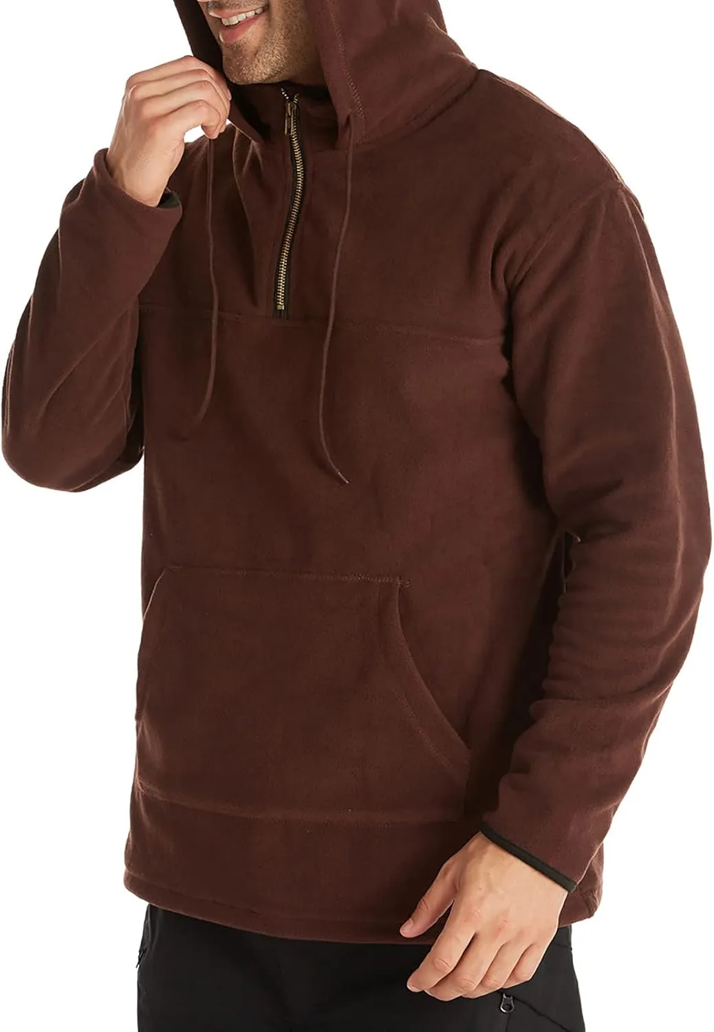 Muscularfit Zip Up Hoodie Men Lightweight Pullover Sweatshirt Winter Double-Face Fleece Plus Size Hoodie Outdoor Sport Hooded