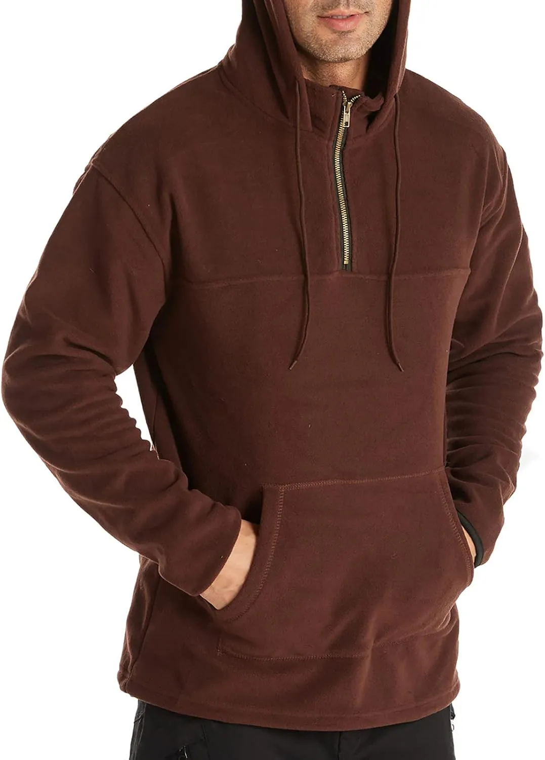 Muscularfit Zip Up Hoodie Men Lightweight Pullover Sweatshirt Winter Double-Face Fleece Plus Size Hoodie Outdoor Sport Hooded