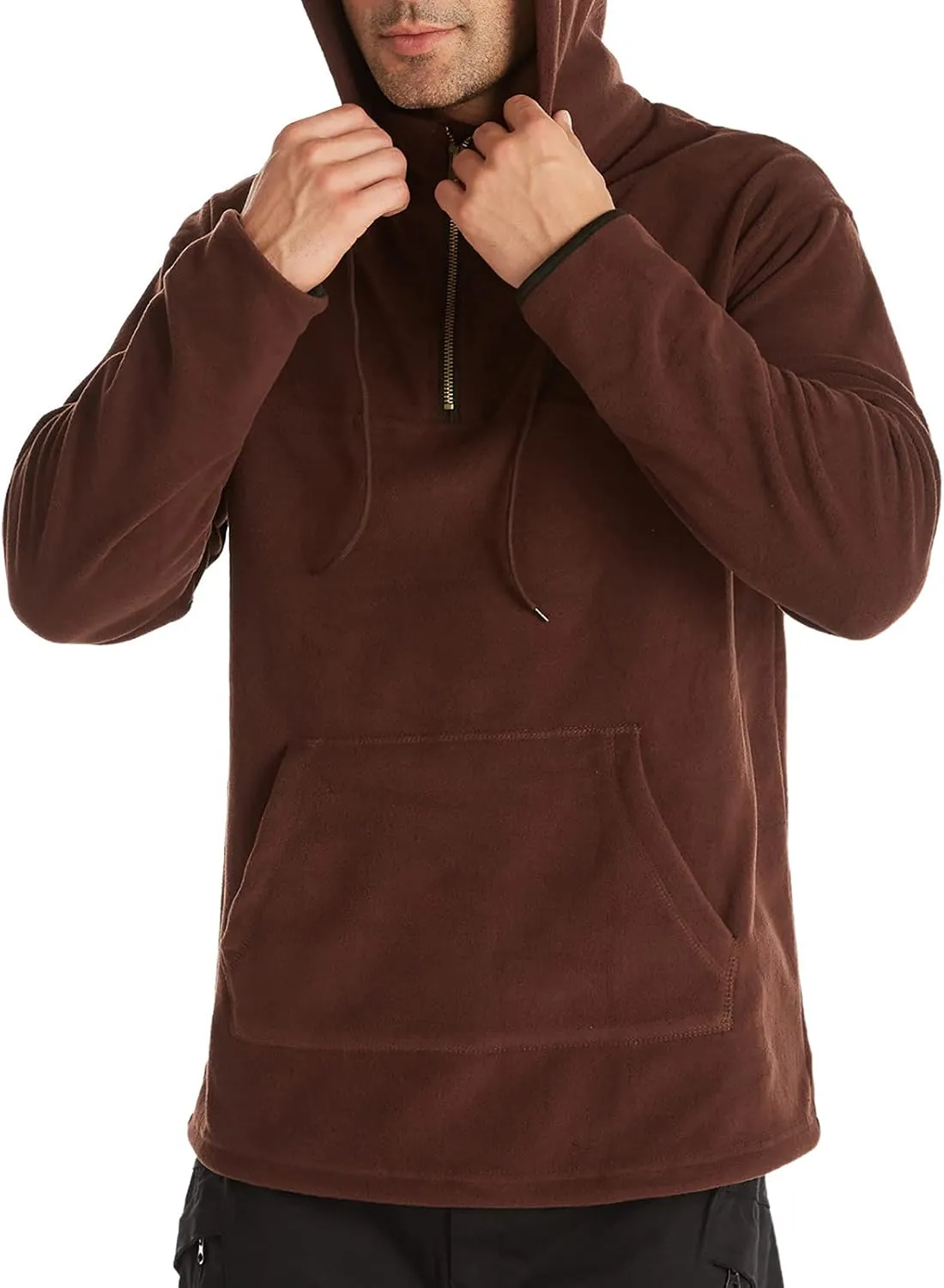 Muscularfit Zip Up Hoodie Men Lightweight Pullover Sweatshirt Winter Double-Face Fleece Plus Size Hoodie Outdoor Sport Hooded