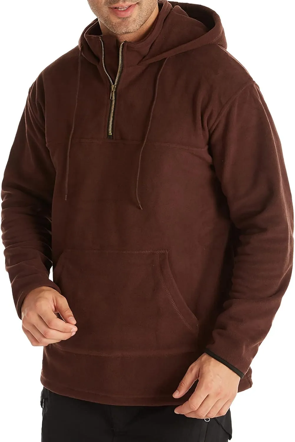 Muscularfit Zip Up Hoodie Men Lightweight Pullover Sweatshirt Winter Double-Face Fleece Plus Size Hoodie Outdoor Sport Hooded