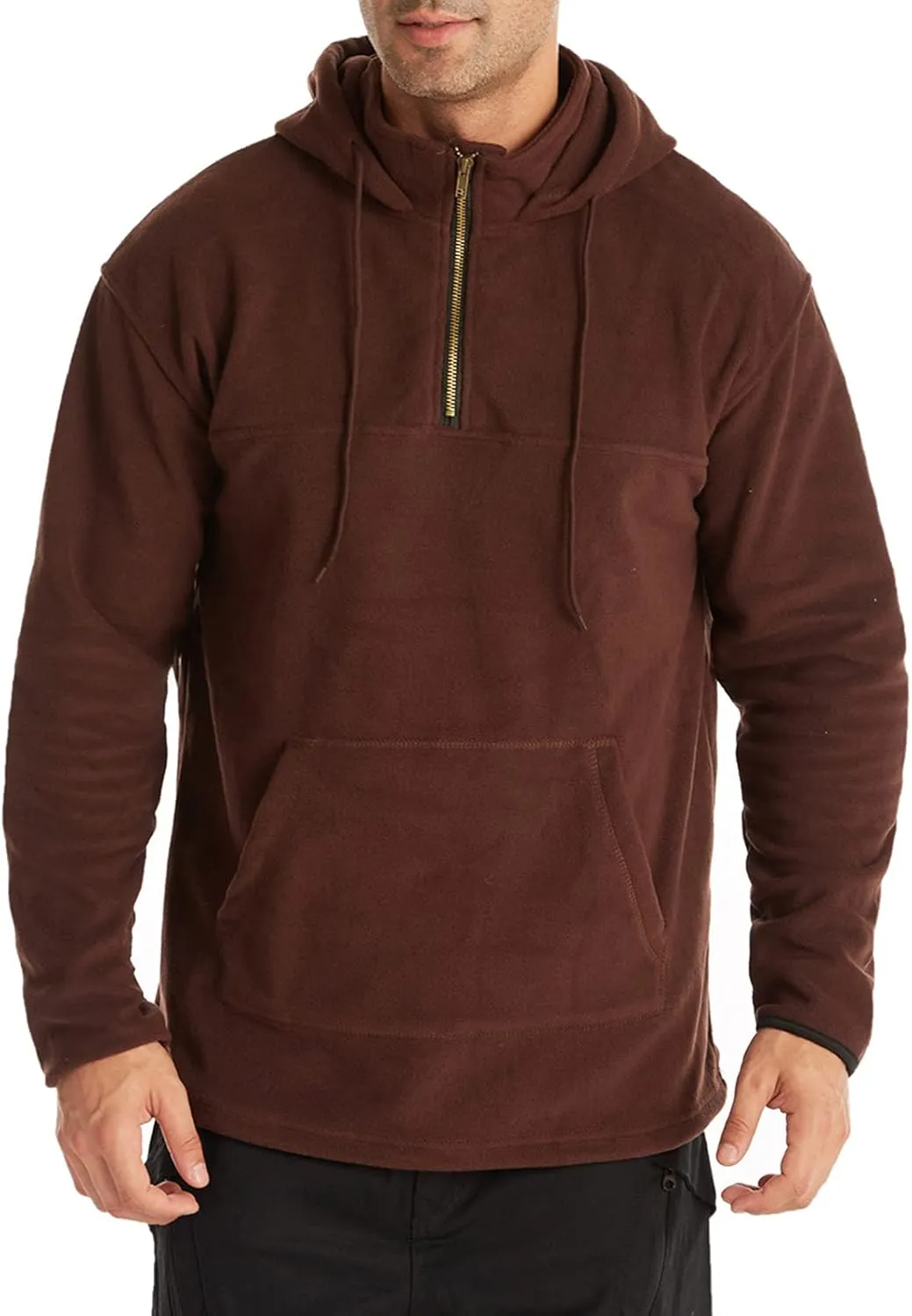 Muscularfit Zip Up Hoodie Men Lightweight Pullover Sweatshirt Winter Double-Face Fleece Plus Size Hoodie Outdoor Sport Hooded