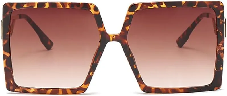 MYSNKU Women Personalized Sunglasses Trendy One-Piece Sunglasses Fashion Trend Metal Oversized square Glasses