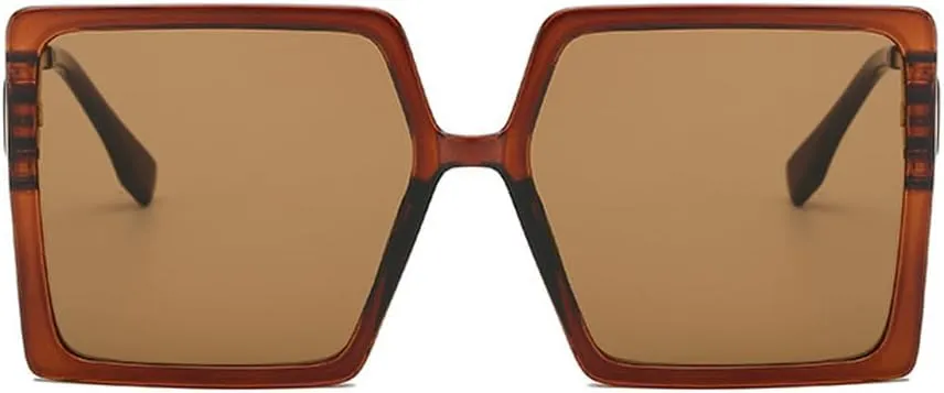 MYSNKU Women Personalized Sunglasses Trendy One-Piece Sunglasses Fashion Trend Metal Oversized square Glasses