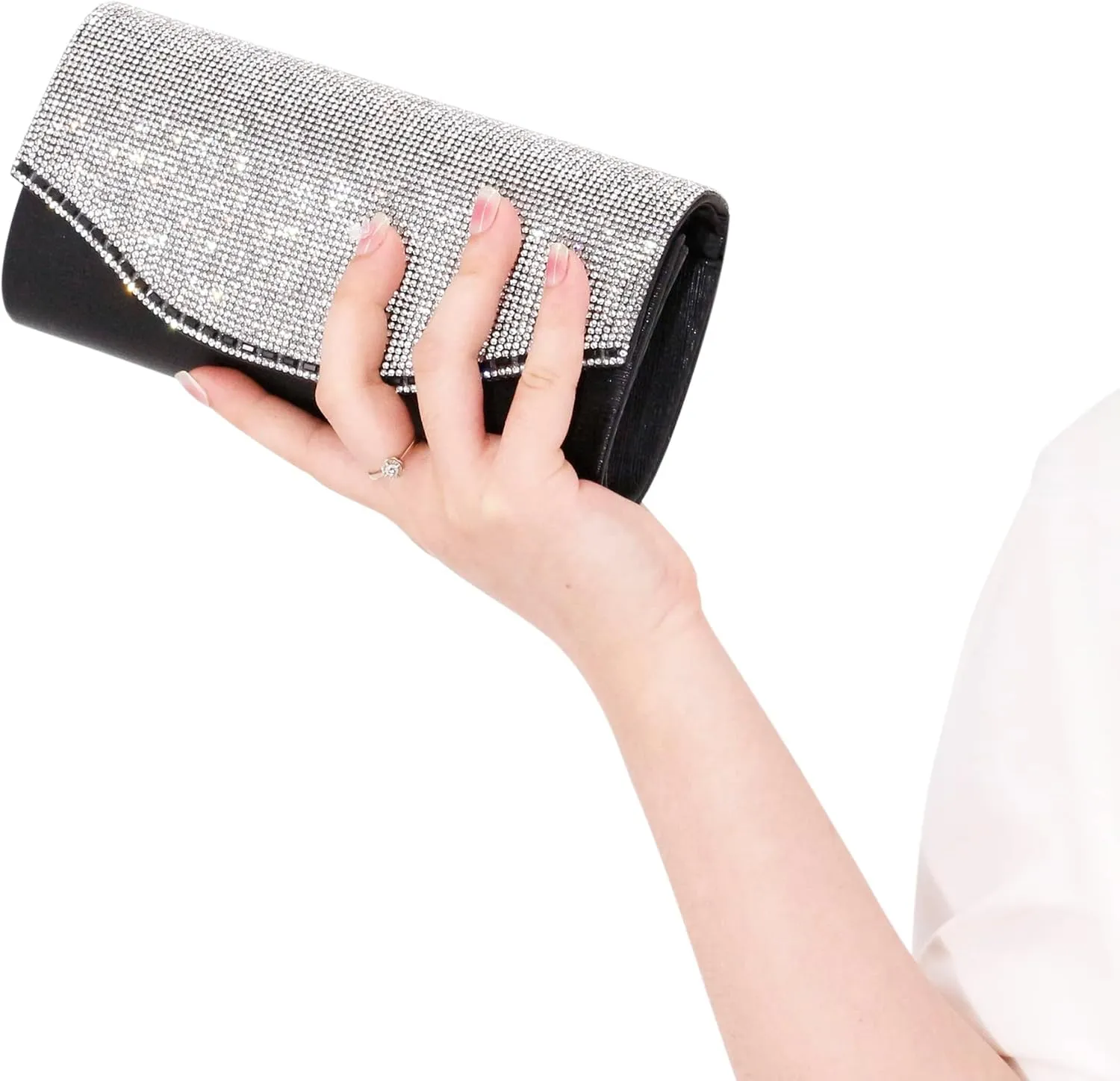 Naimo Flap Dazzling Clutch Bag Evening Bag With Detachable Chain