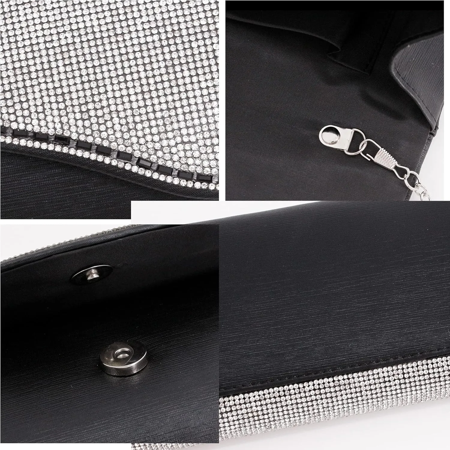 Naimo Flap Dazzling Clutch Bag Evening Bag With Detachable Chain