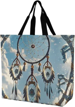 Native American Dream Catcher Handbags Lightweight Travel Shoulder Bag Portable Cute Shopping Beach Market Bag for Men Women Hiking Yoga Gym Swimming Travel Holiday Gift
