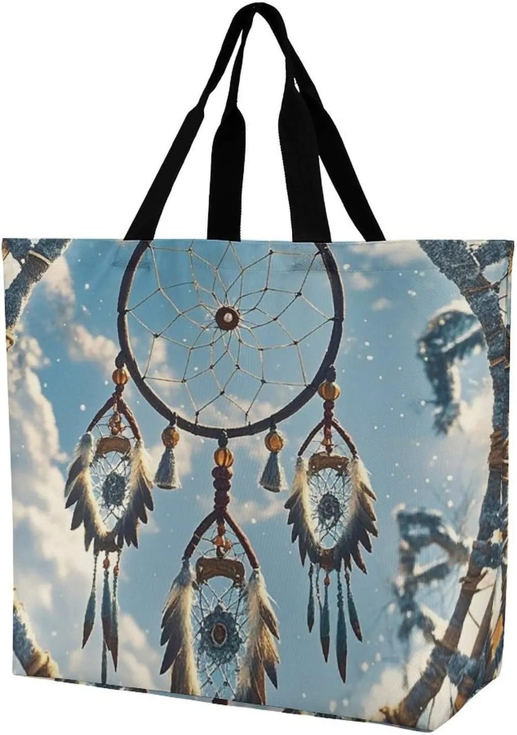 Native American Dream Catcher Handbags Lightweight Travel Shoulder Bag Portable Cute Shopping Beach Market Bag for Men Women Hiking Yoga Gym Swimming Travel Holiday Gift