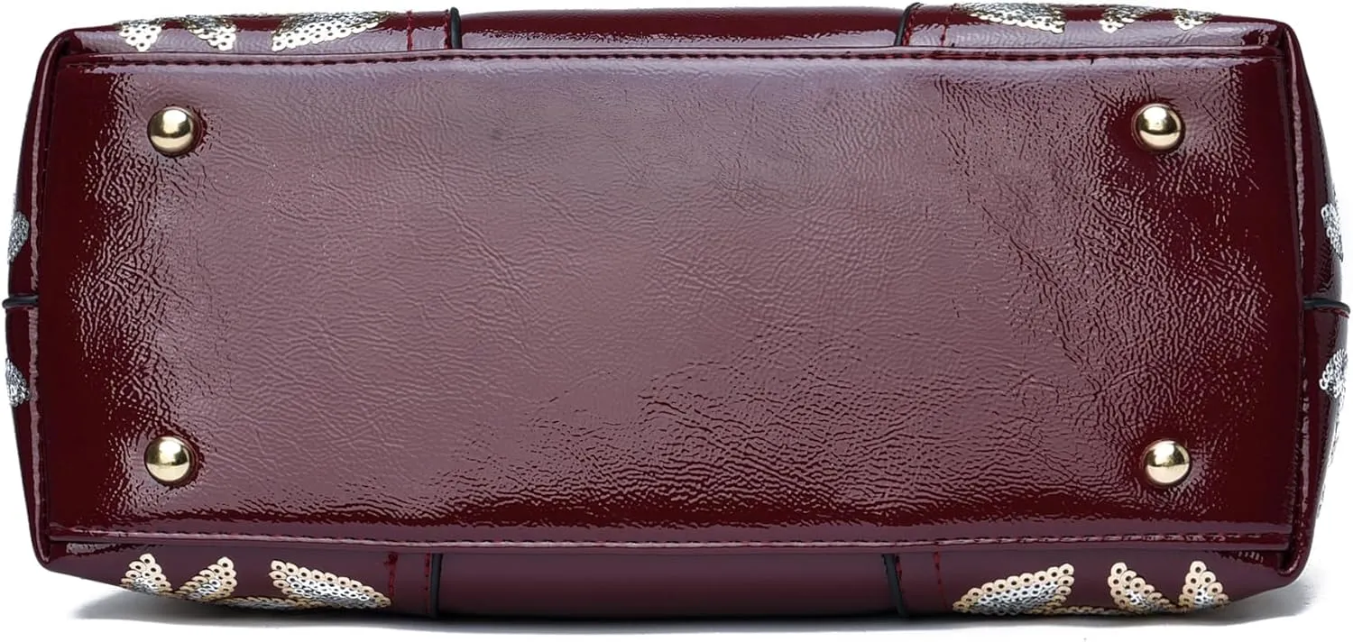 Nevenka Handbags For Women Patent Leather Designer Purse Suitable for Shopping Party Daily Use