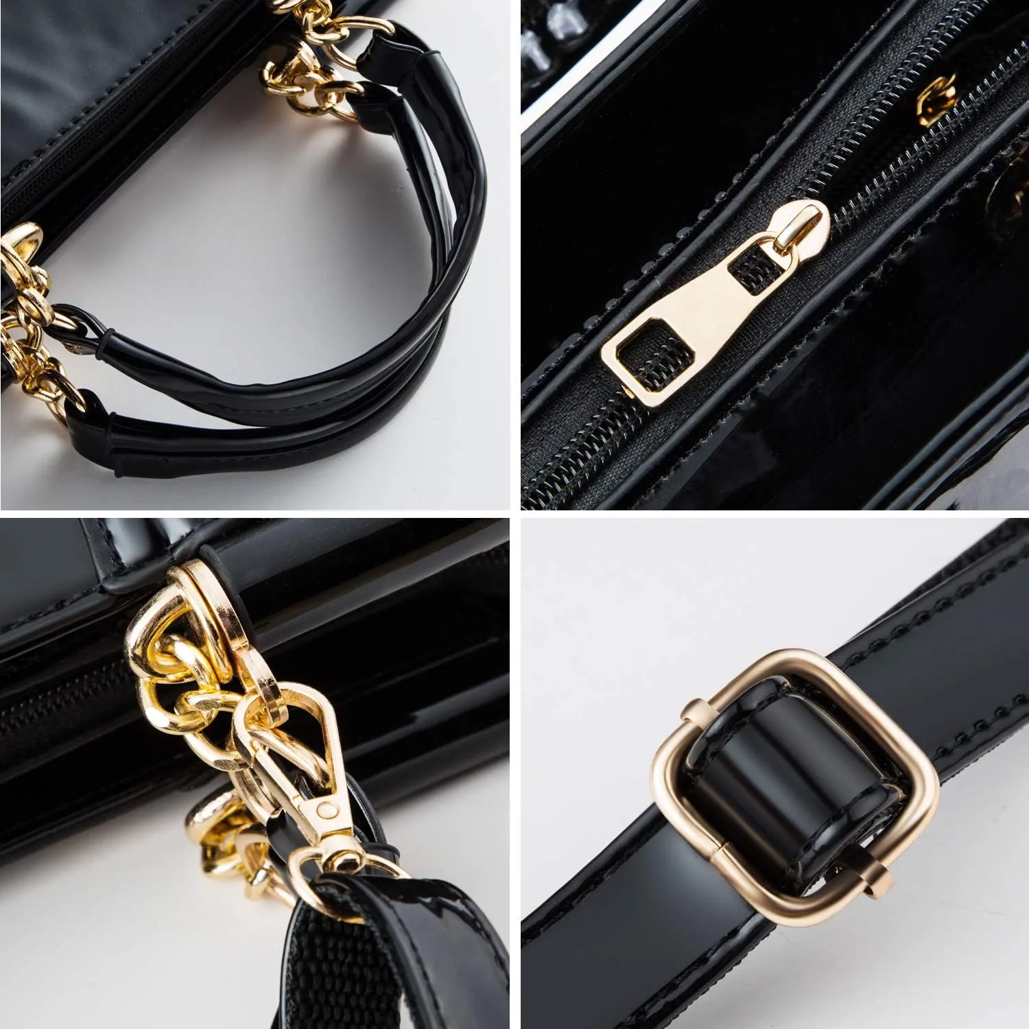 Nevenka Handbags For Women Patent Leather Designer Purse Suitable for Shopping Party Daily Use