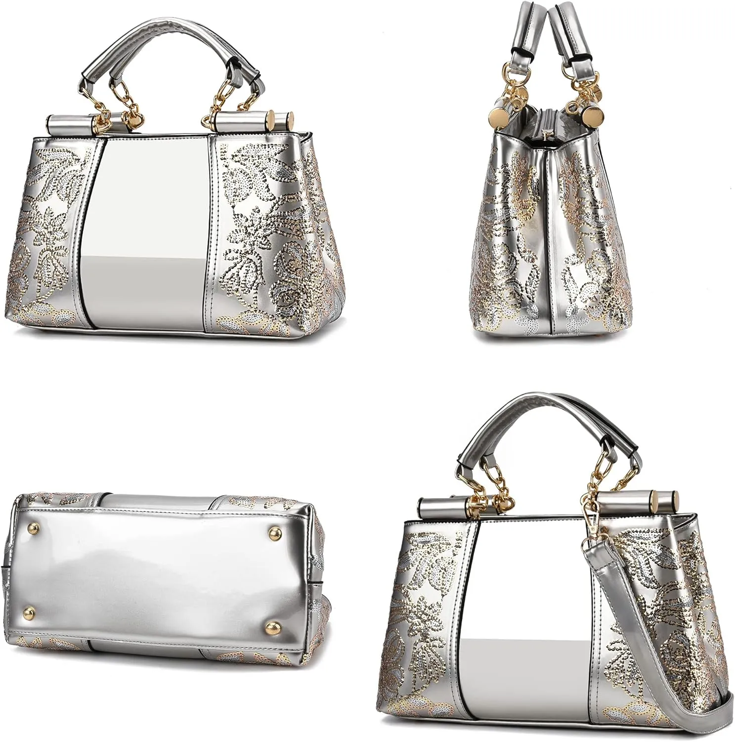 Nevenka Handbags For Women Patent Leather Designer Purse Suitable for Shopping Party Daily Use