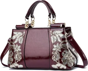 Nevenka Handbags For Women Patent Leather Designer Purse Suitable for Shopping Party Daily Use