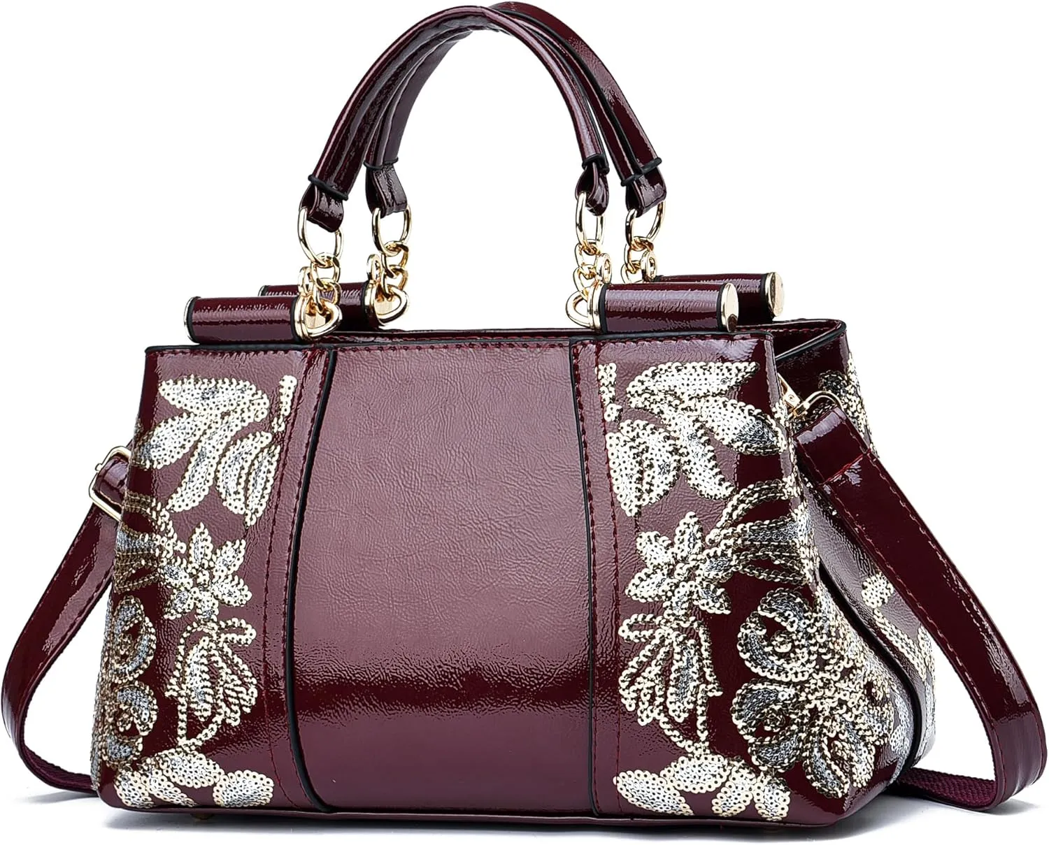 Nevenka Handbags For Women Patent Leather Designer Purse Suitable for Shopping Party Daily Use