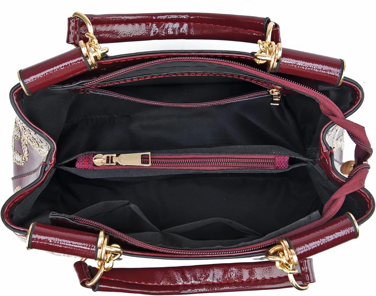 Nevenka Handbags For Women Patent Leather Designer Purse Suitable for Shopping Party Daily Use