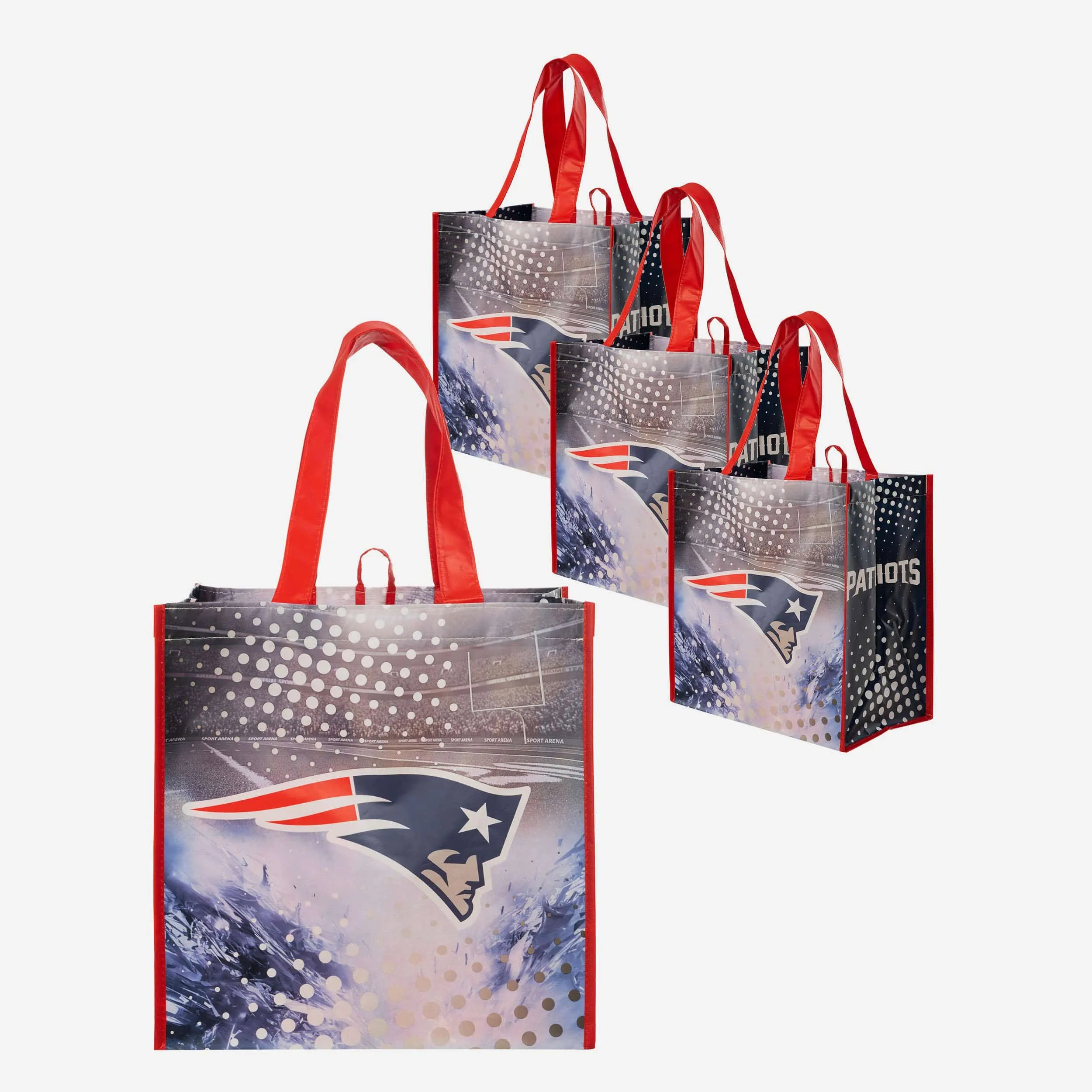 New England Patriots 4 Pack Reusable Shopping Bags