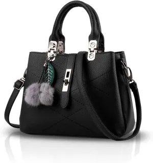 NICOLE & DORIS 2023 New Handbags for Women Fashion Ladies Handbags & Shoulder Bags Designer Top Handle Bag with Pompom