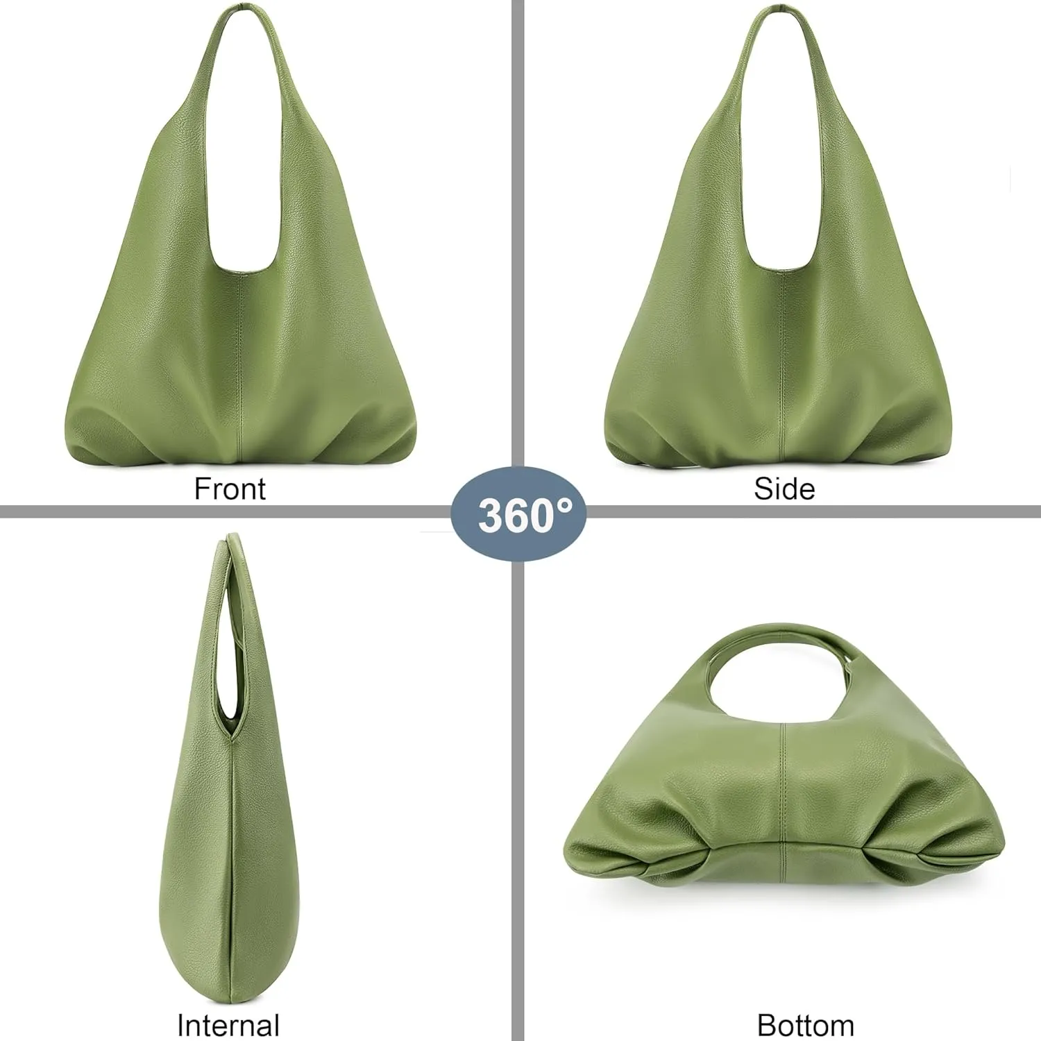 NIUEIMEE ZHOU Hobo Handbags for Women Retro Vegan Leather Shoulder Bags Tote Clutch Purses