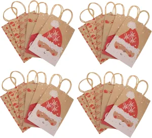 NOLITOY 24pcs Bulk Christmas Paper Bag Kraft Bags for Christmas Large Christmas Bags Handle Xmas Present Bag