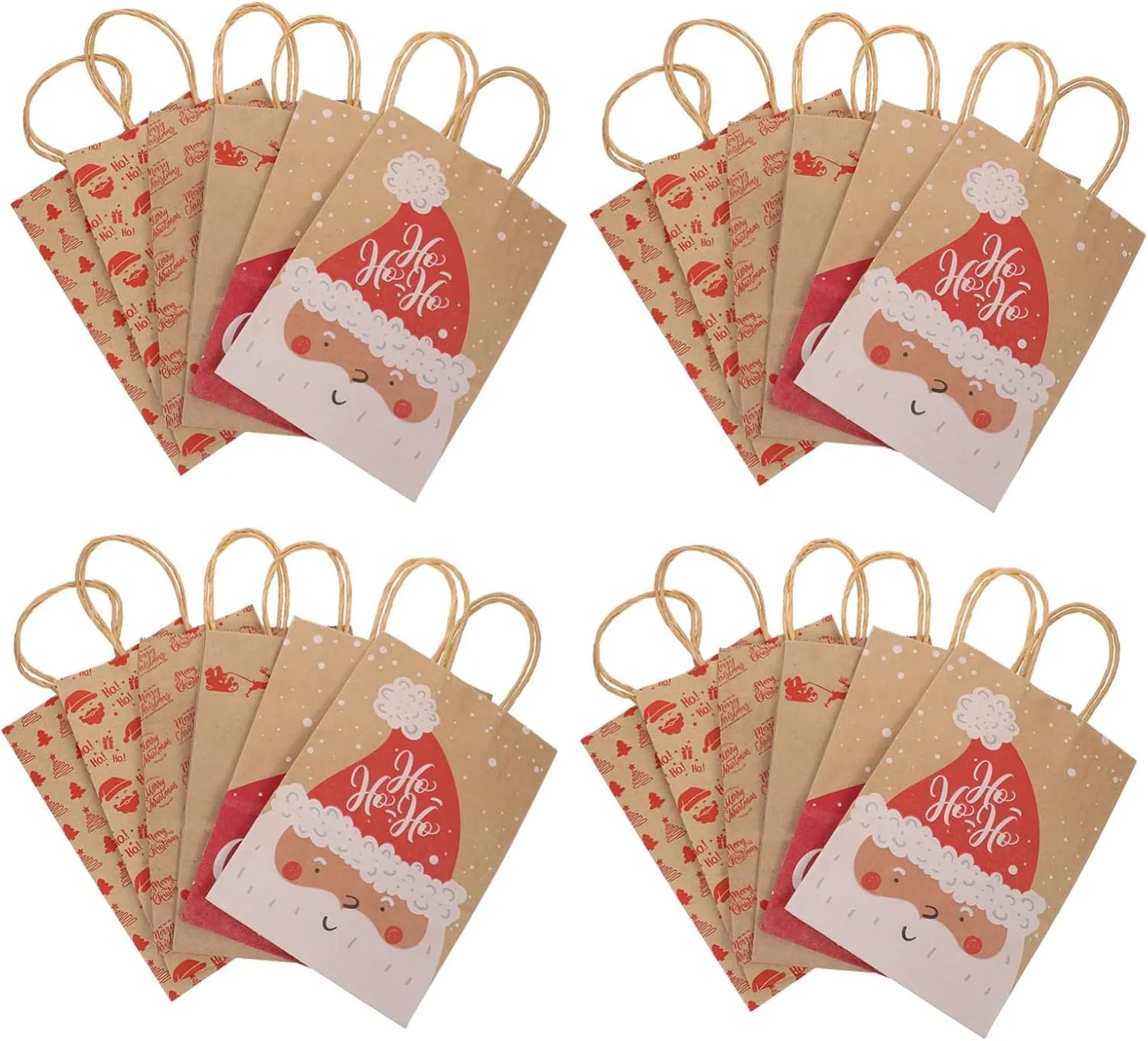 NOLITOY 24pcs Bulk Christmas Paper Bag Kraft Bags for Christmas Large Christmas Bags Handle Xmas Present Bag