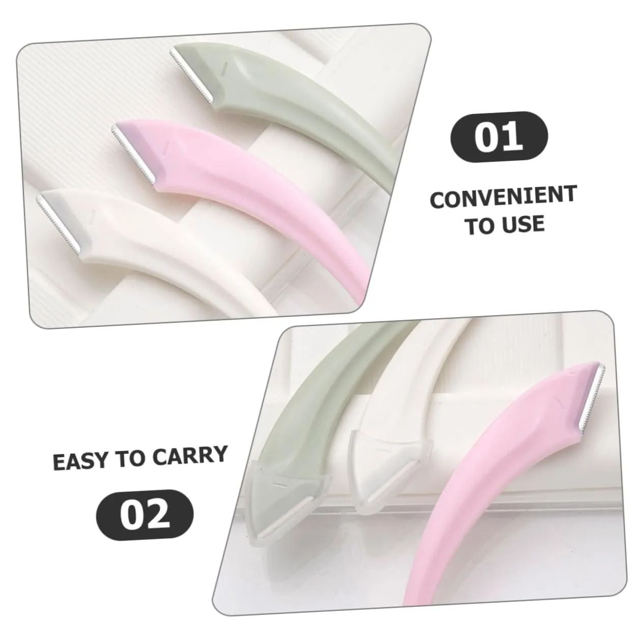 NOLITOY 4sets e Eyebrow Razor for Women Facial Shaver Reusable Portable Durable Stainless Steel 6pcs*4