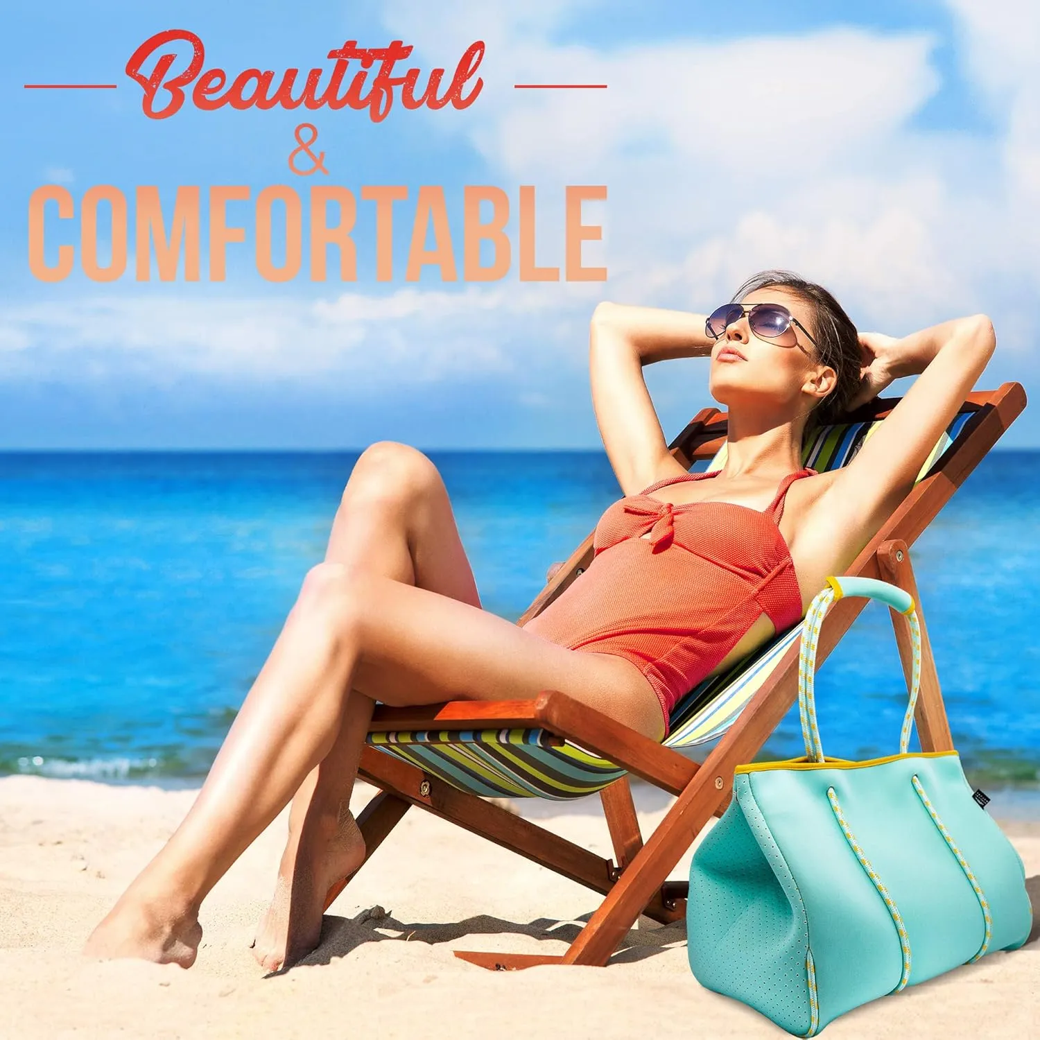 Nordic By Nature Large Designer Beach Bag Tote For Women, Men And Kids