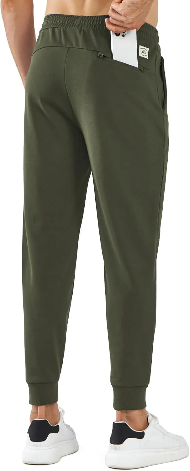 NORTHYARD Men's Cotton Athletic Jogger Sweatpants with Zipper Pockets Running Workout Gym Tapered Pants Comfy Lounge Pants