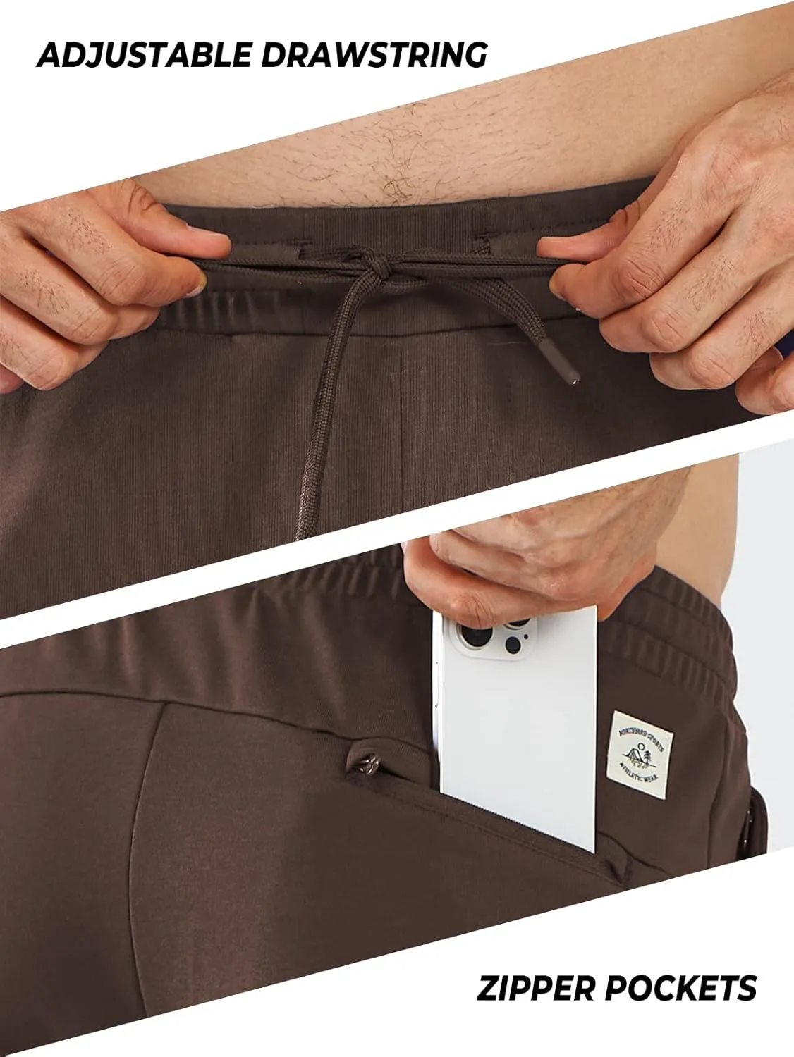 NORTHYARD Men's Cotton Athletic Jogger Sweatpants with Zipper Pockets Running Workout Gym Tapered Pants Comfy Lounge Pants